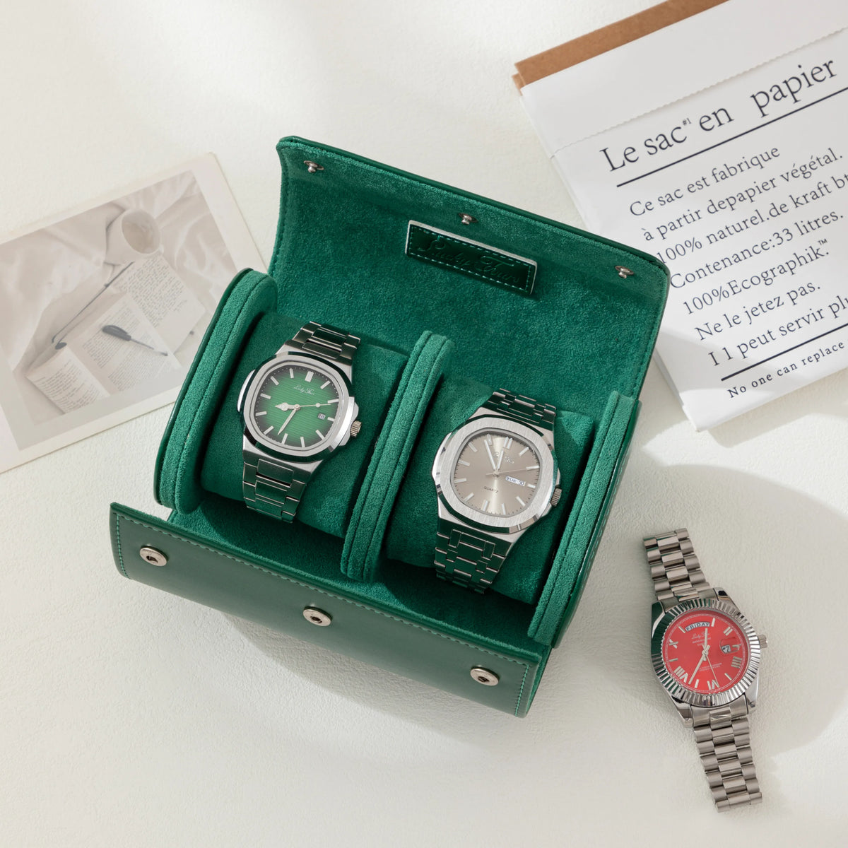 Premium Leather Watch Roll