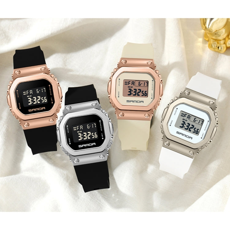 SANDA 9006 LED Digital Display Square Dial Sports Electronic Watch for Men and Women