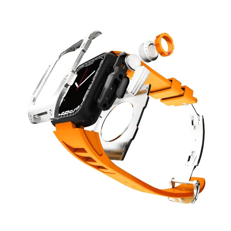 RM Series Fluororubber Band Stainless Steel Case Retrofit Kit For Apple Watch