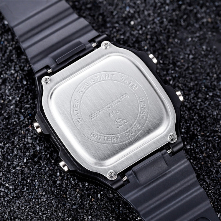 SANDA418 Square Wristwatch Swimming Waterproof Alarm Night light Male Student Watch Simple Fashion Sports Watch