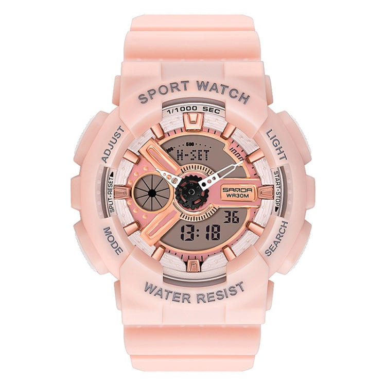 SANDA Outdoor Leisure Waterproof Multifunctional Luminous Electronic Watch