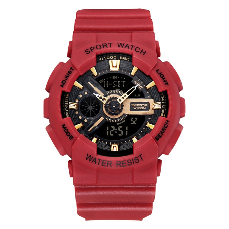 SANDA Outdoor Leisure Waterproof Multifunctional Luminous Electronic Watch