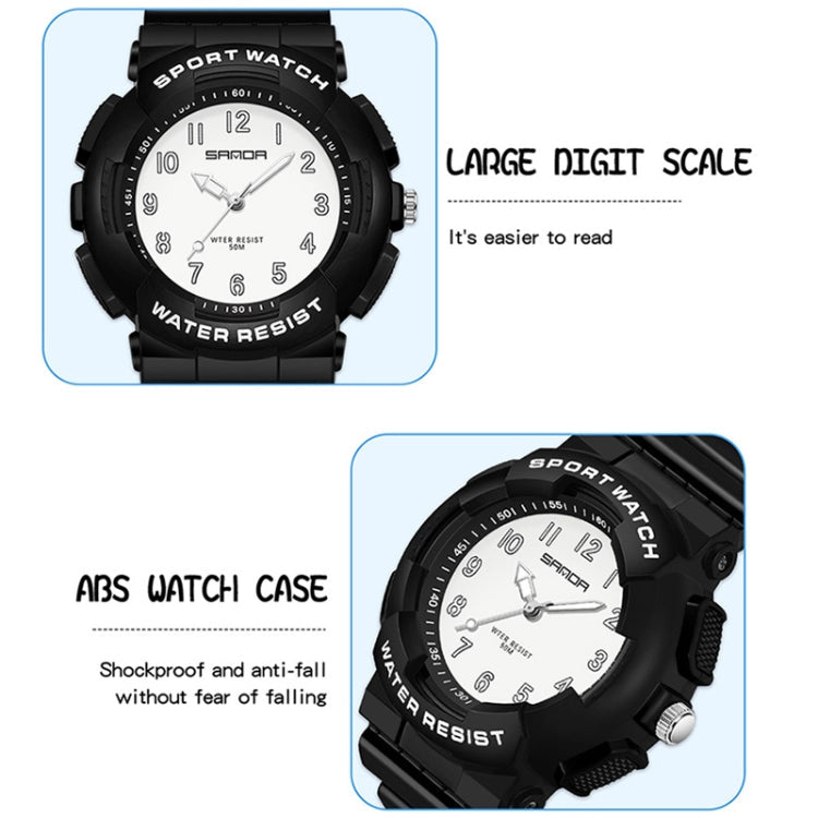 SANDA Small Fresh Digital All-match Waterproof Luminous Student Watch