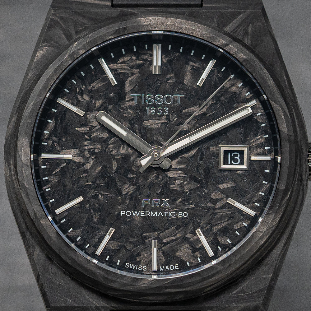PRX Carbon Powermatic 80 40mm - Black on Rubber Strap