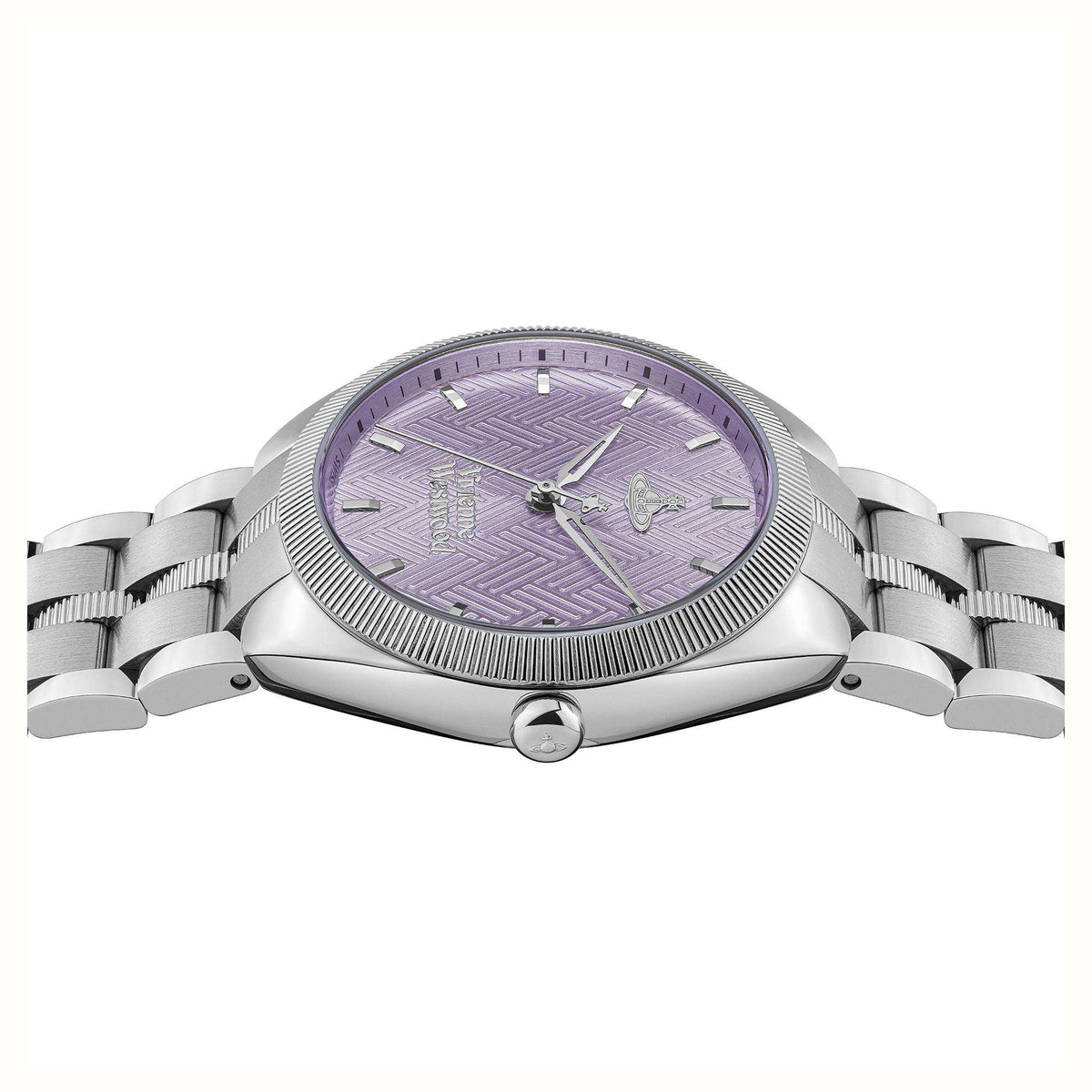 Vivienne Westwood The Mews Purple Dial Stainless Steel Bracelet Ladies Watch VV281PPSL
