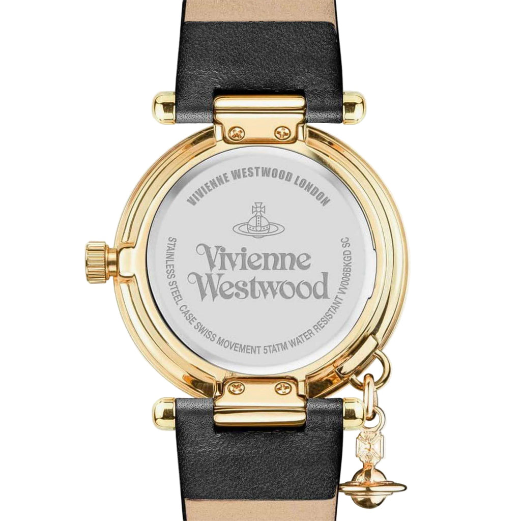 Vivienne Westwood Orb II 32mm Black Dial Leather Ladies Quartz Watch VV006BKGD
