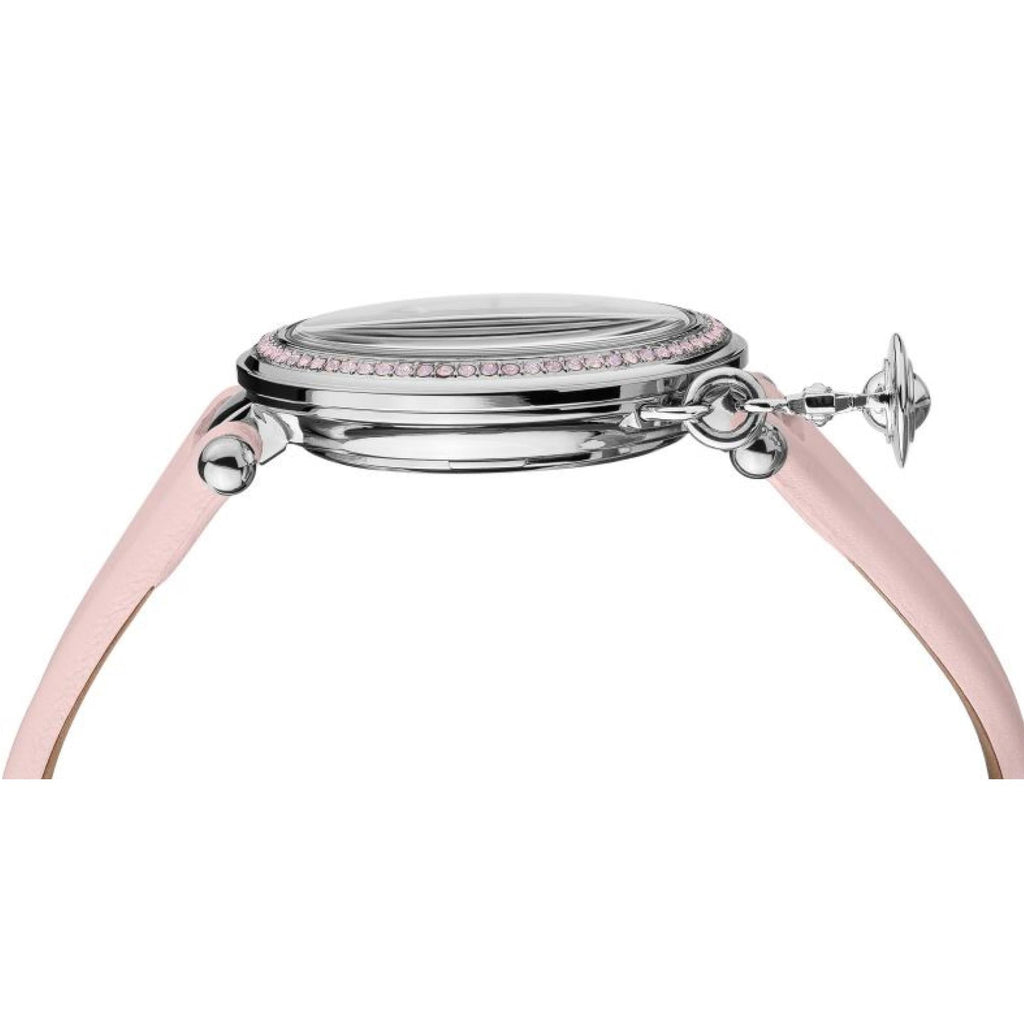 Vivienne Westwood Orb Pastelle 32mm Silver Dial Leather Ladies Quartz Watch VV006SLPK