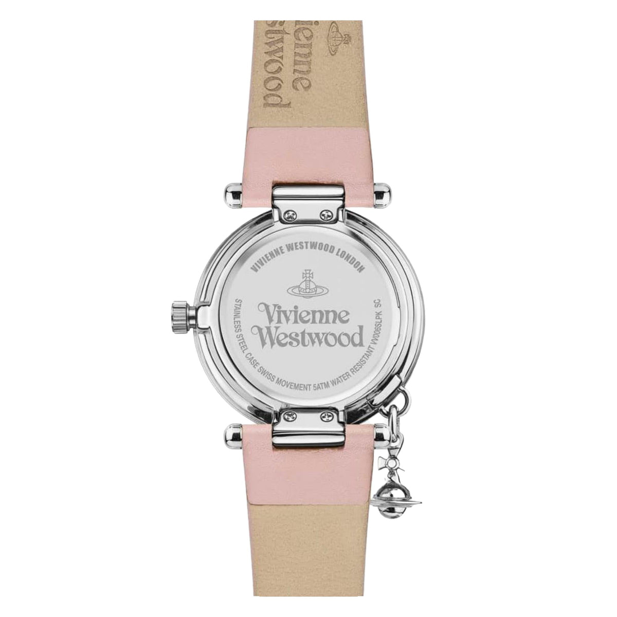 Vivienne Westwood Orb Pastelle 32mm Silver Dial Leather Ladies Quartz Watch VV006SLPK