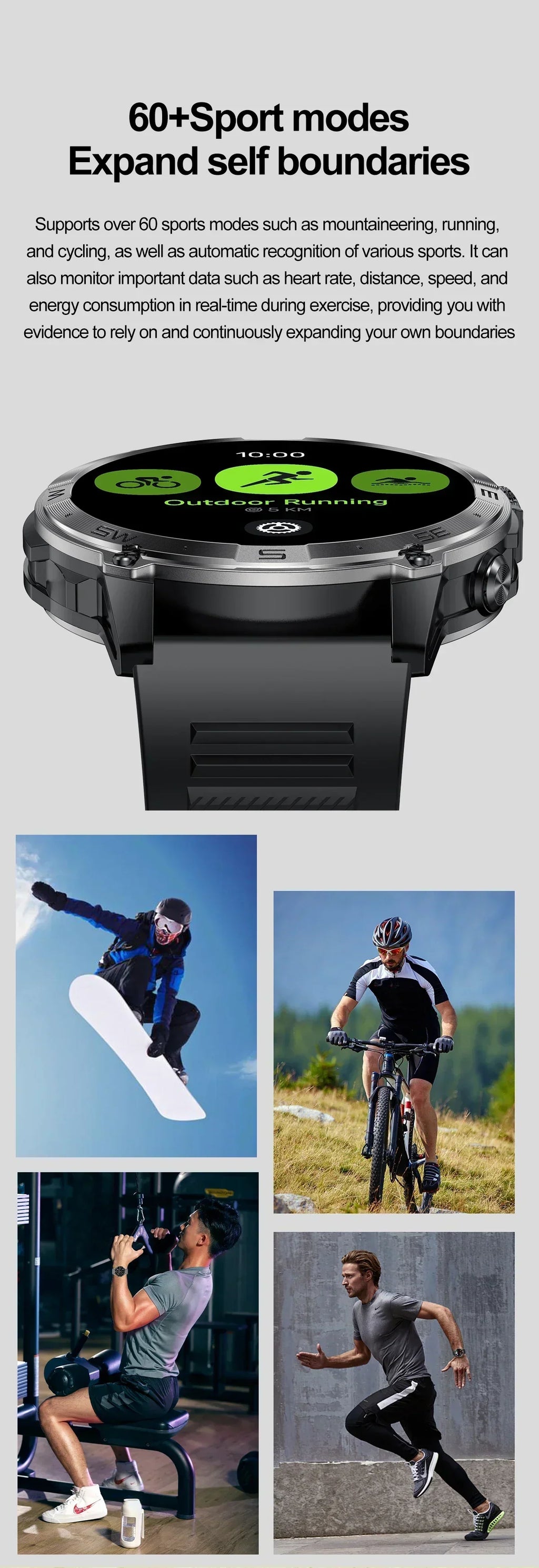 AMOLED Smart Watch - North Edge - GPS Smartwatch