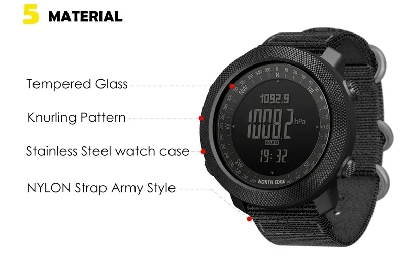 Outdoor Digital Watch - North Edge - Apache 3