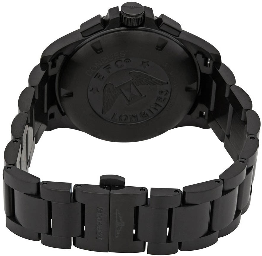 Longines Conquest V.H.P. Chronograph Black Steel Men's Watch L3.717.2.76.6