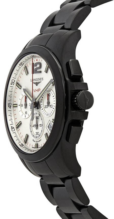 Longines Conquest V.H.P. Chronograph Black Steel Men's Watch L3.717.2.76.6